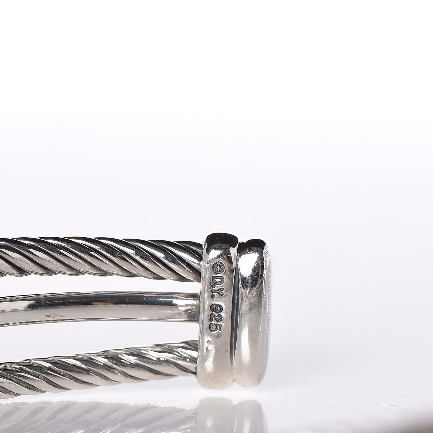 Sterling Silver Diamond 7mm X Crossover Cuff