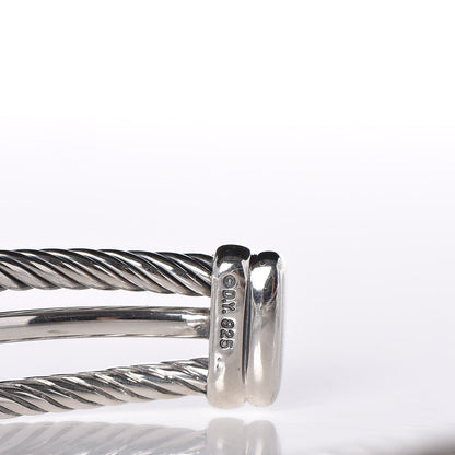 David Yurman Sterling Silver Diamond 7mm X Crossover Cuff 4 of 5