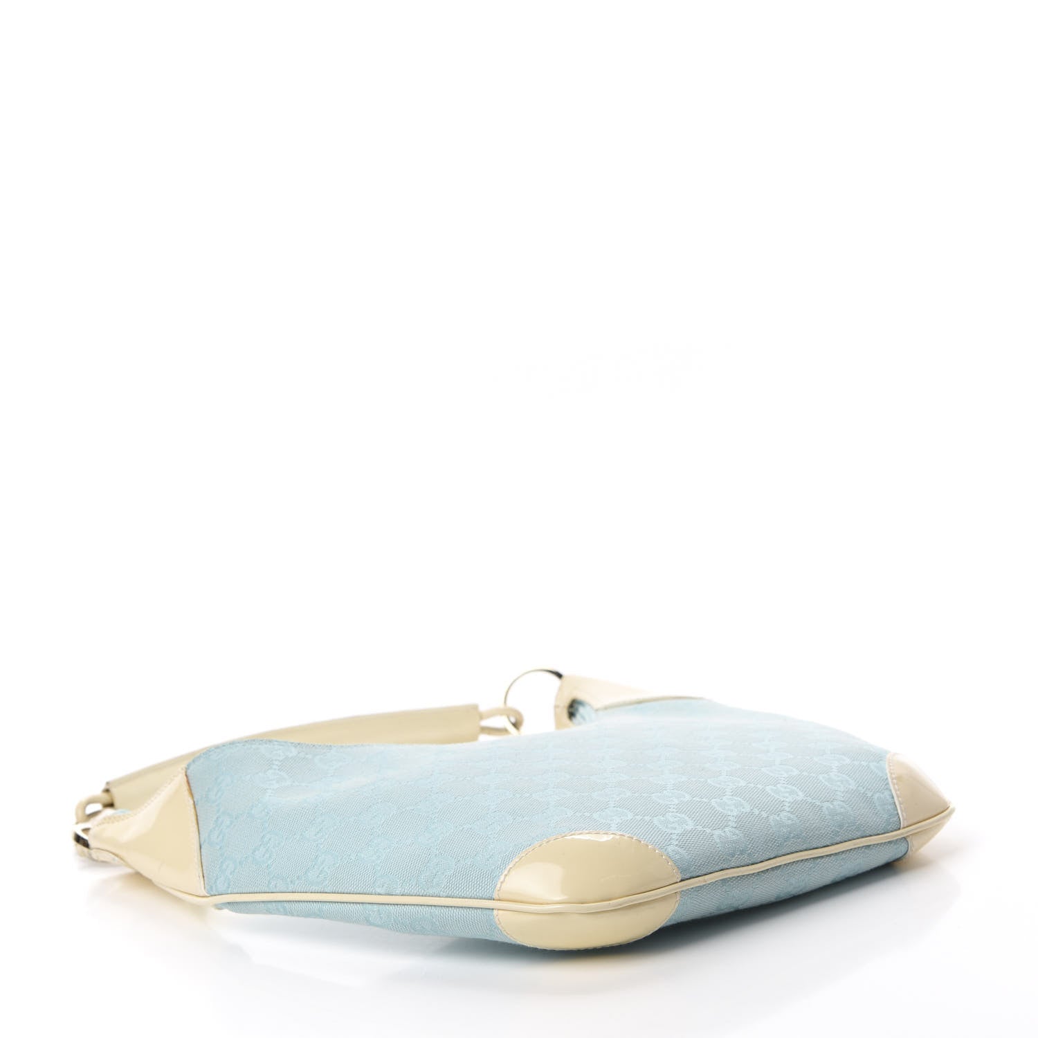 Gucci Monogram Patent Small Hobo Blue 4 of 17