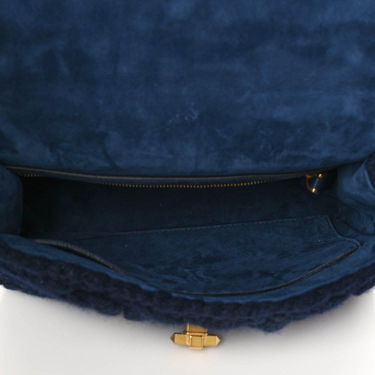 Valentino Garavani Cashmere Medium Roman Stud Shoulder Bag Marine 5 of 9
