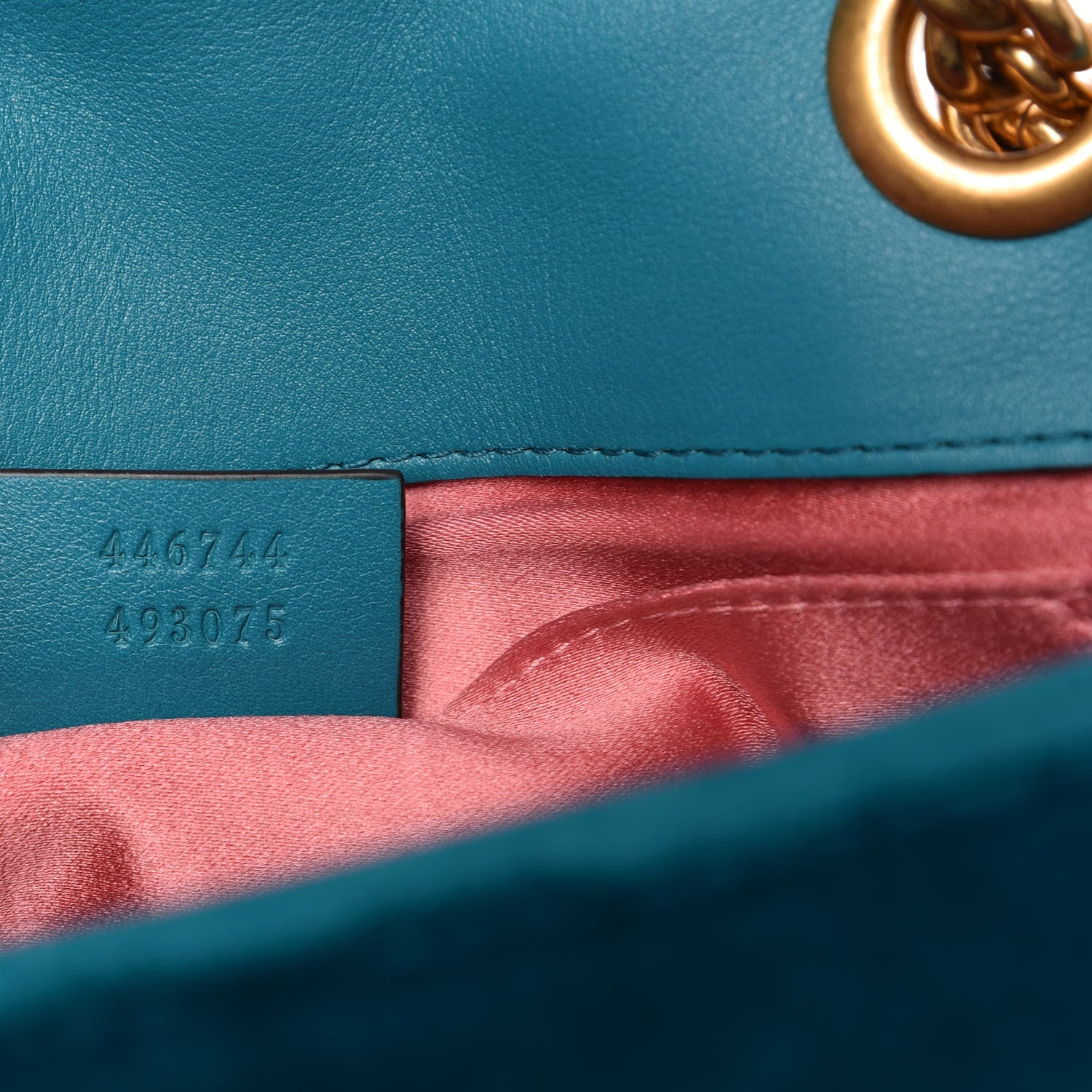 Gucci Velvet Matelasse Mini GG Marmont Shoulder Bag Pavone Cyan 10 of 11