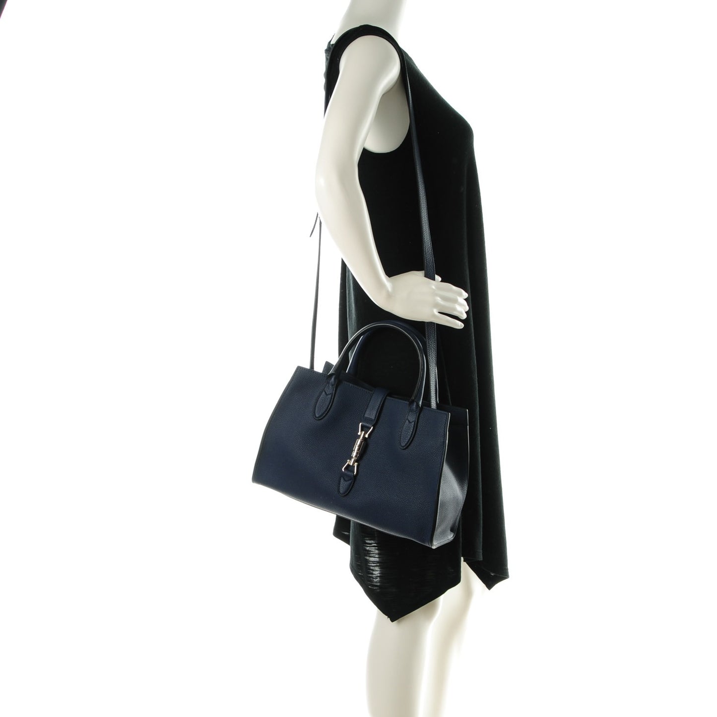 Soft Calfskin Small Jackie Top Handle Bag Classic Blue Marine