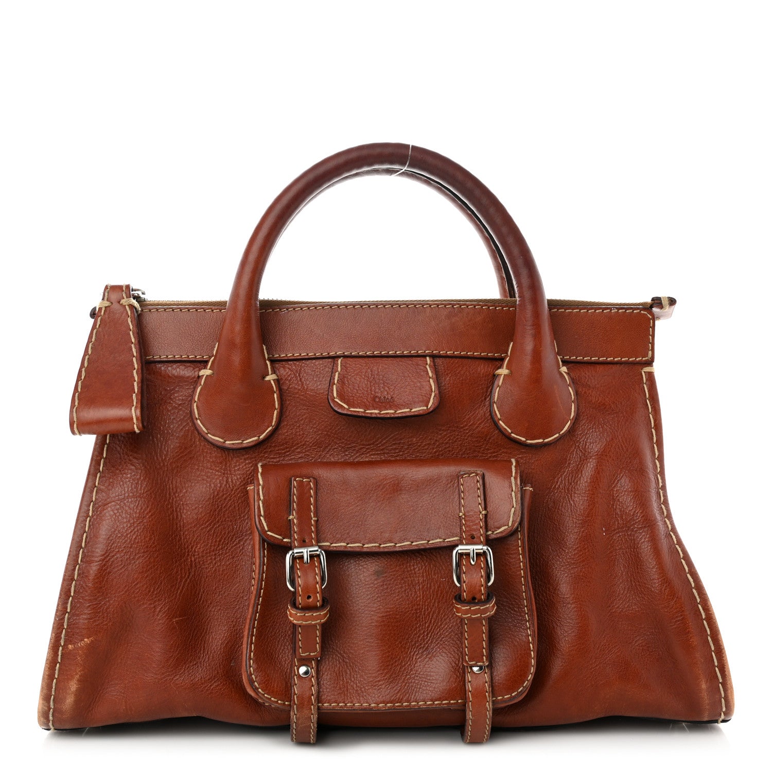 Chloe Calfskin Edith Satchel Ecureil Brown 1 of 13