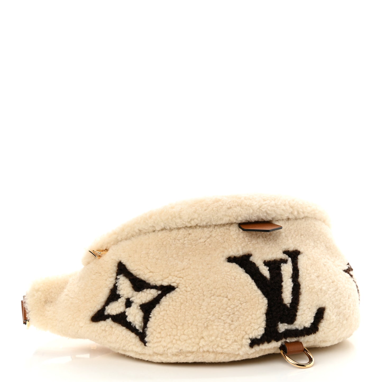 Shearling Monogram LV Ski Bumbag Cream Brown