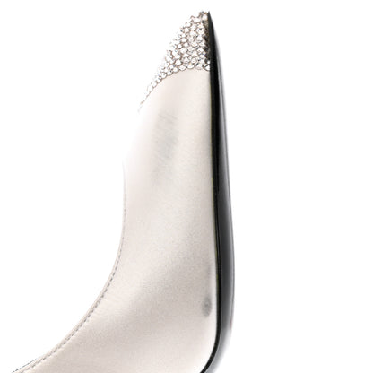 Saint Laurent Satin Crystal Embellished Tower 110 Pump 35 White 11 of 13