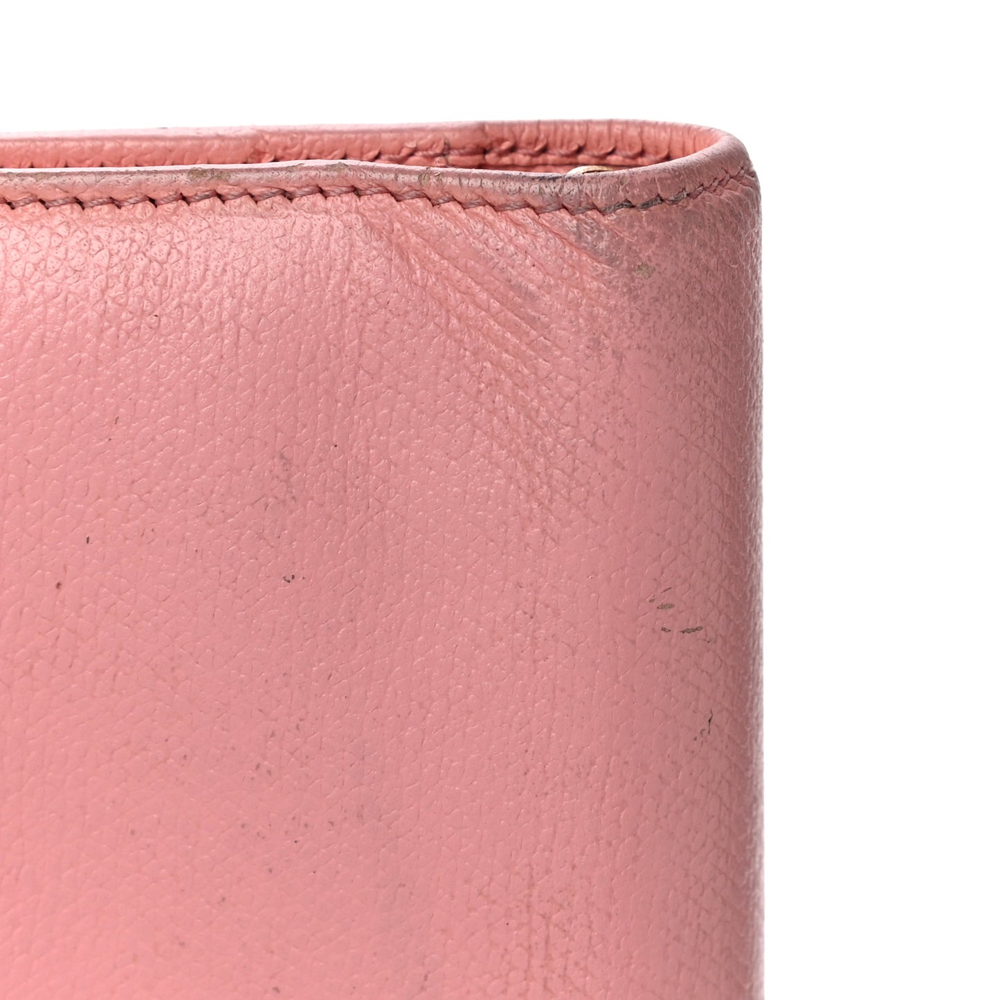 Grained Calfskin CC Button Pocket Agenda Cover Pink