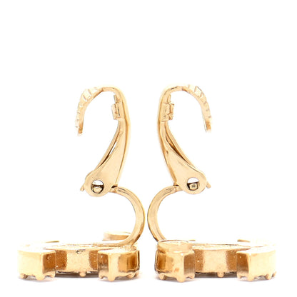 Chanel Crystal Studded CC Clip On Earrings Gold 3 of 5