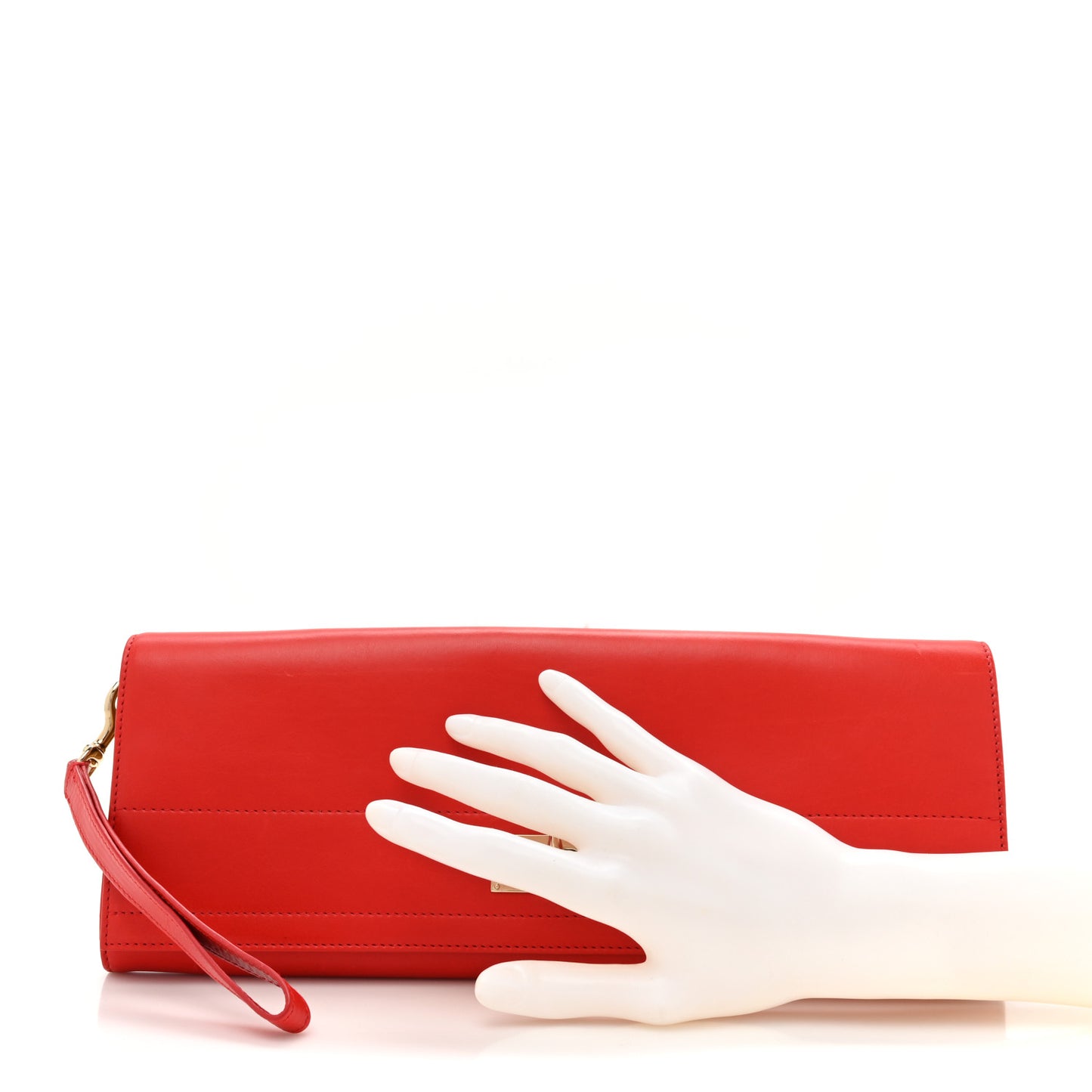 Calfskin Long Clutch With Me Blood Orange