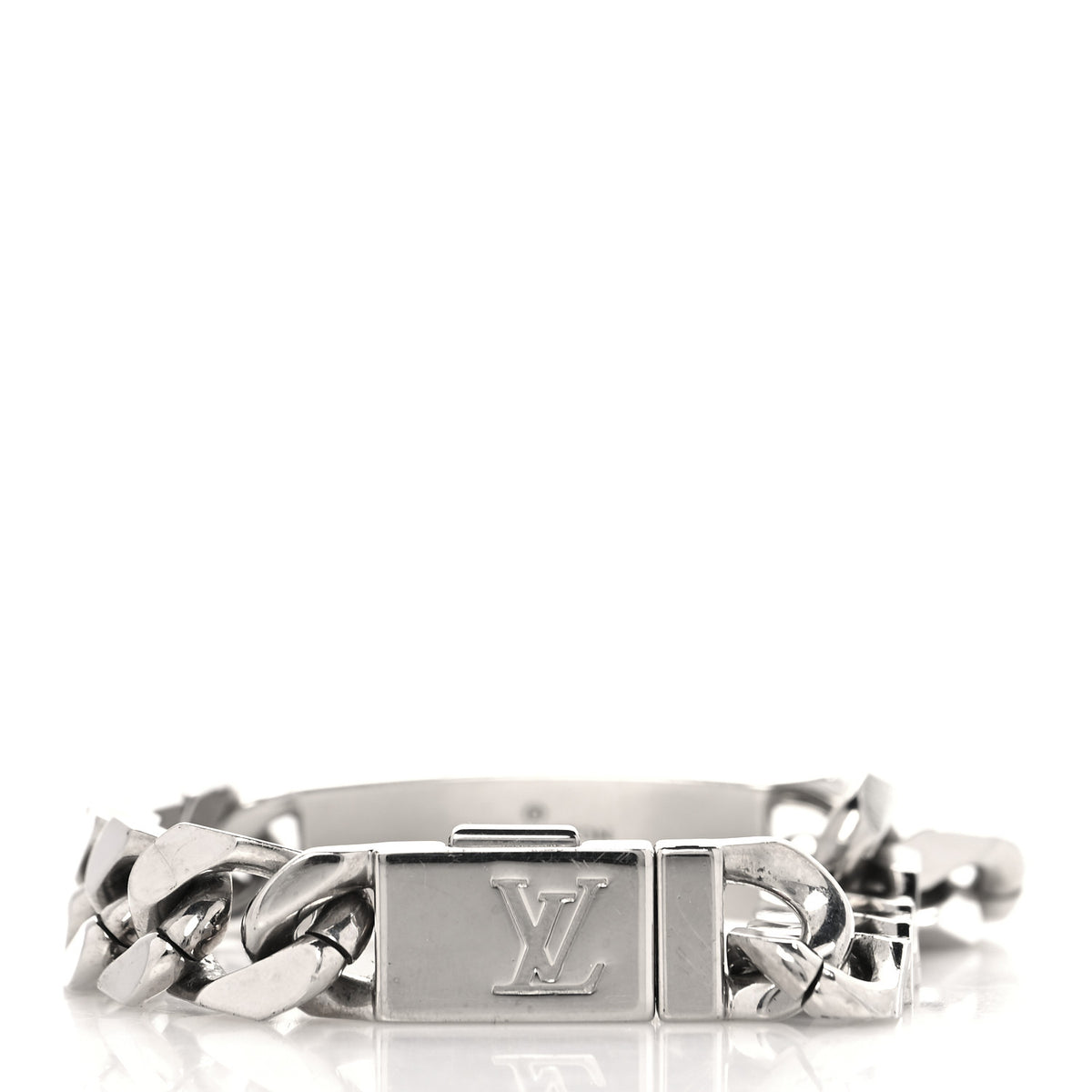 Louis Vuitton Zamac Palladium Monogram Chain Bracelet Silver 3 of 4