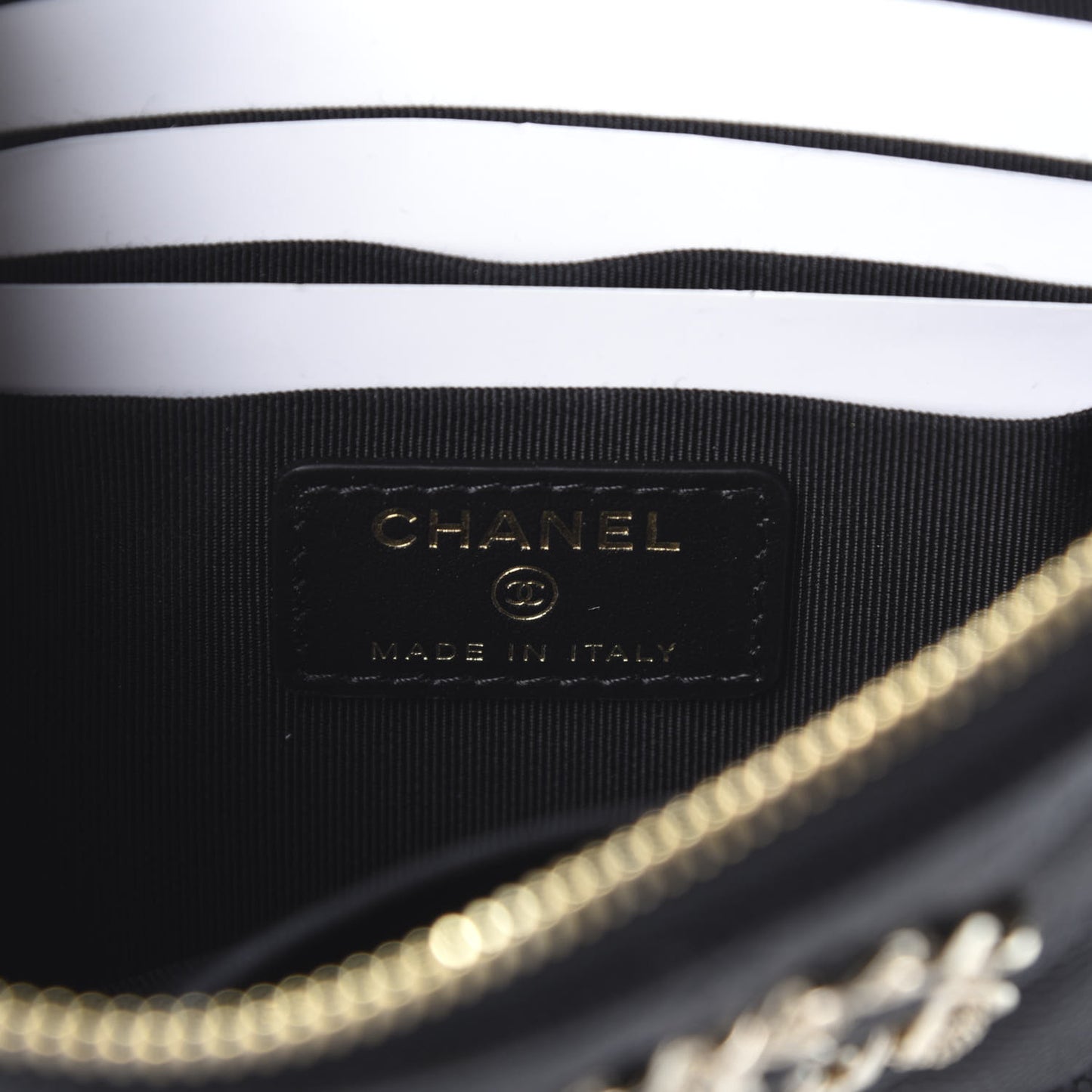 Caviar Quilted Small French New Wave CC Pouch Black