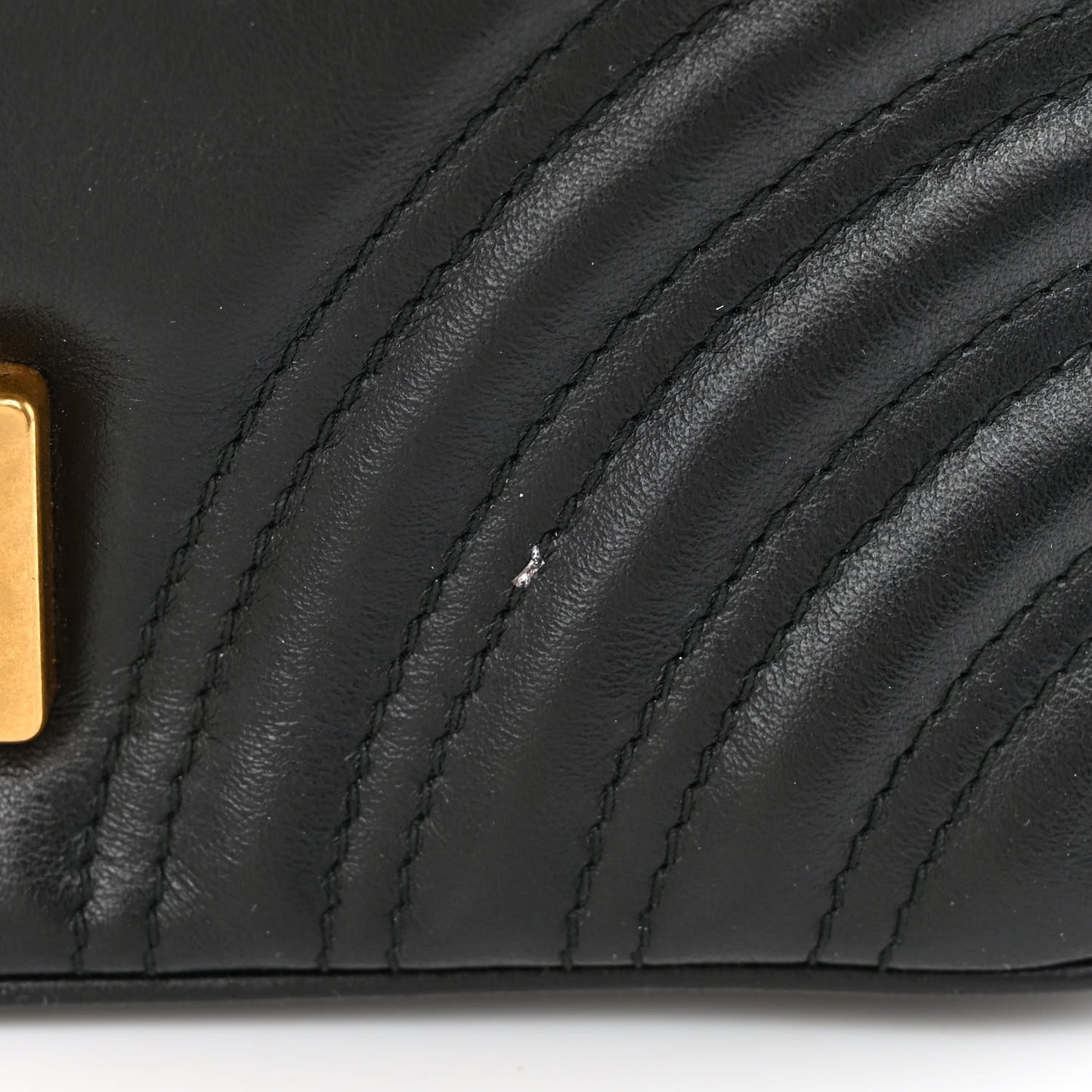 Calfskin Matelasse Small GG Marmont Shoulder Bag Black