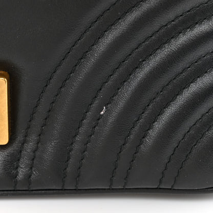 Gucci Calfskin Matelasse Small GG Marmont Shoulder Bag Black 11 of 12