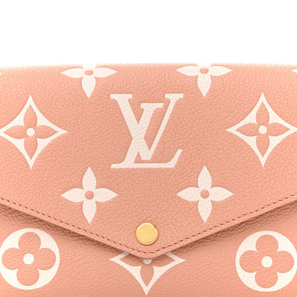 Louis Vuitton Empreinte Monogram Giant Felicie Pochette Chain Wallet Rose Trianon Creme 8 of 10
