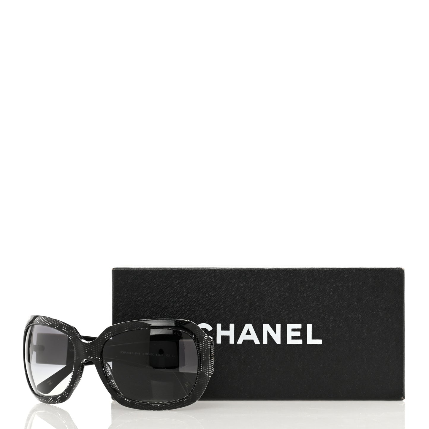 Acetate CC Lace Effect Sunglasses 5146 Black White