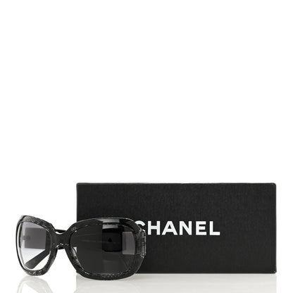 Chanel Acetate CC Lace Effect Sunglasses 5146 Black White 9 of 9
