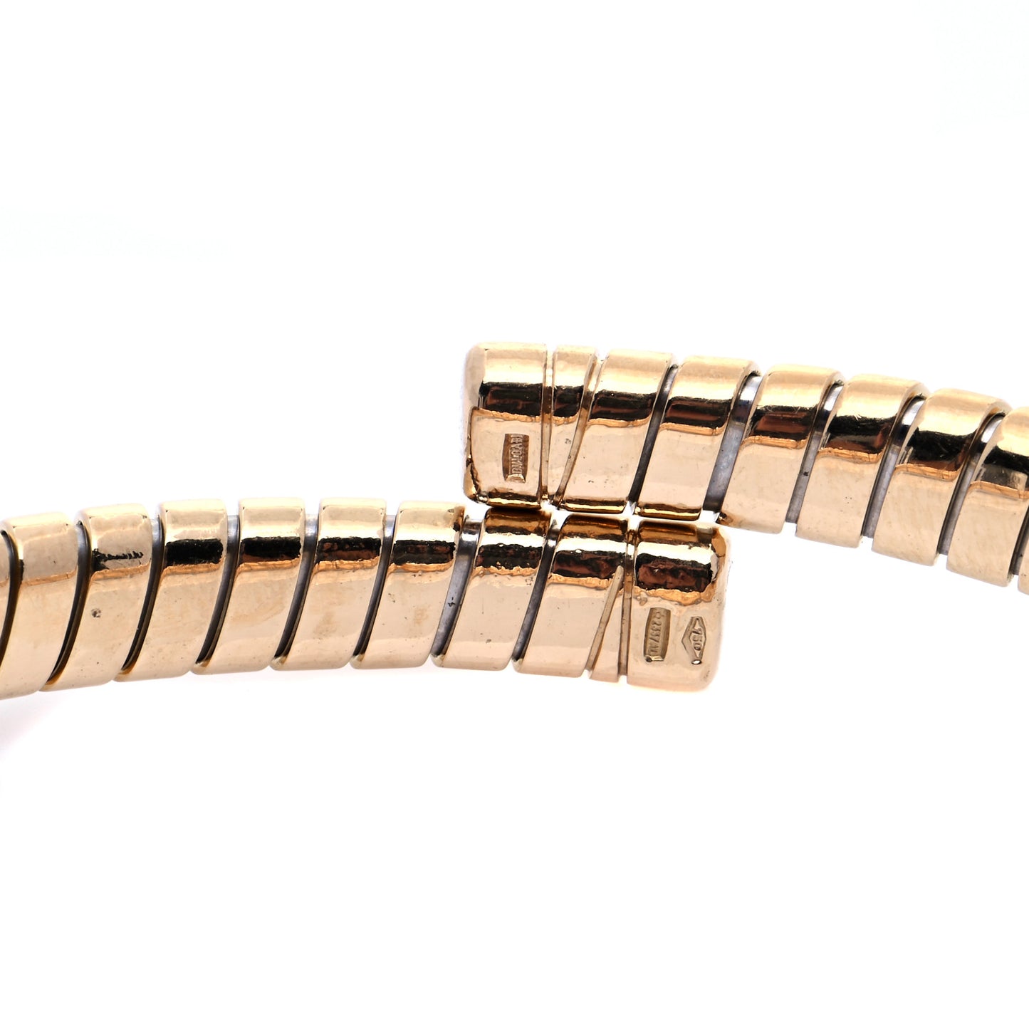 18K Yellow Gold Stainless Steel Tubogas Cuff Bracelet