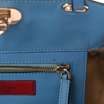 Valentino Garavani Vitello Small Rockstud Tote Light Blue 8 of 12