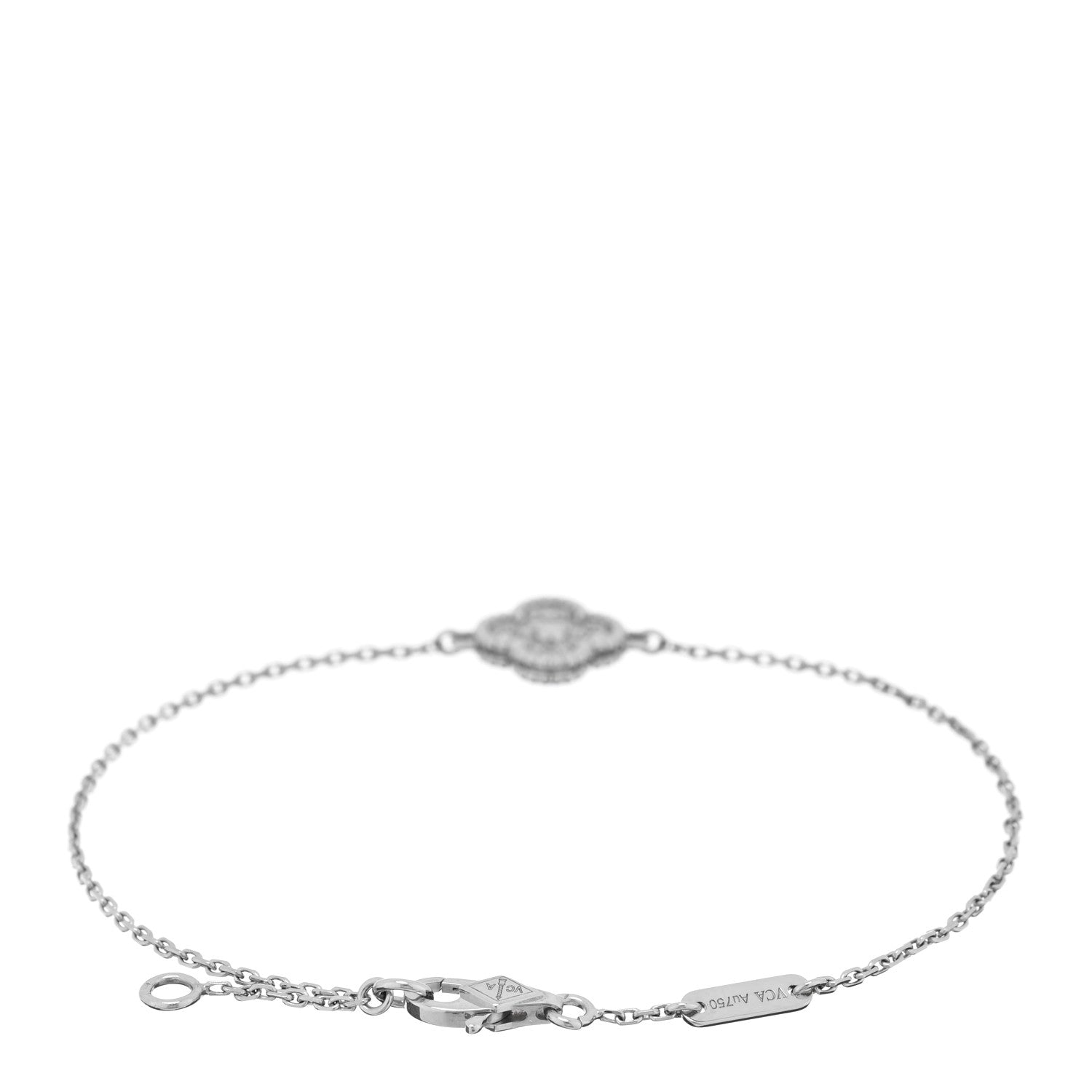 Van Cleef & Arpels 18K White Gold Diamond Sweet Alhambra Bracelet 2 of 4