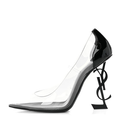 Saint Laurent Patent Calfskin PVC Opyum 110 Pump 38 Black Transparent 1 of 9