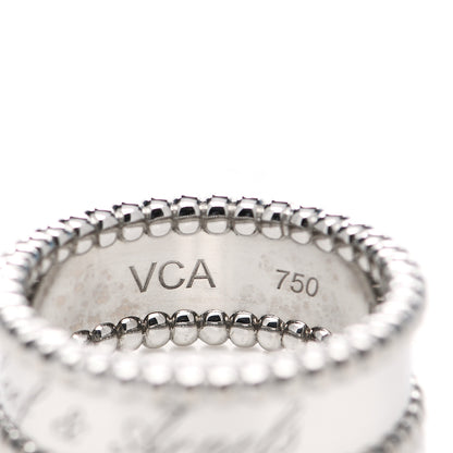 Van Cleef & Arpels 18K White Gold Perlee Signature Ring 53 6.25 4 of 5