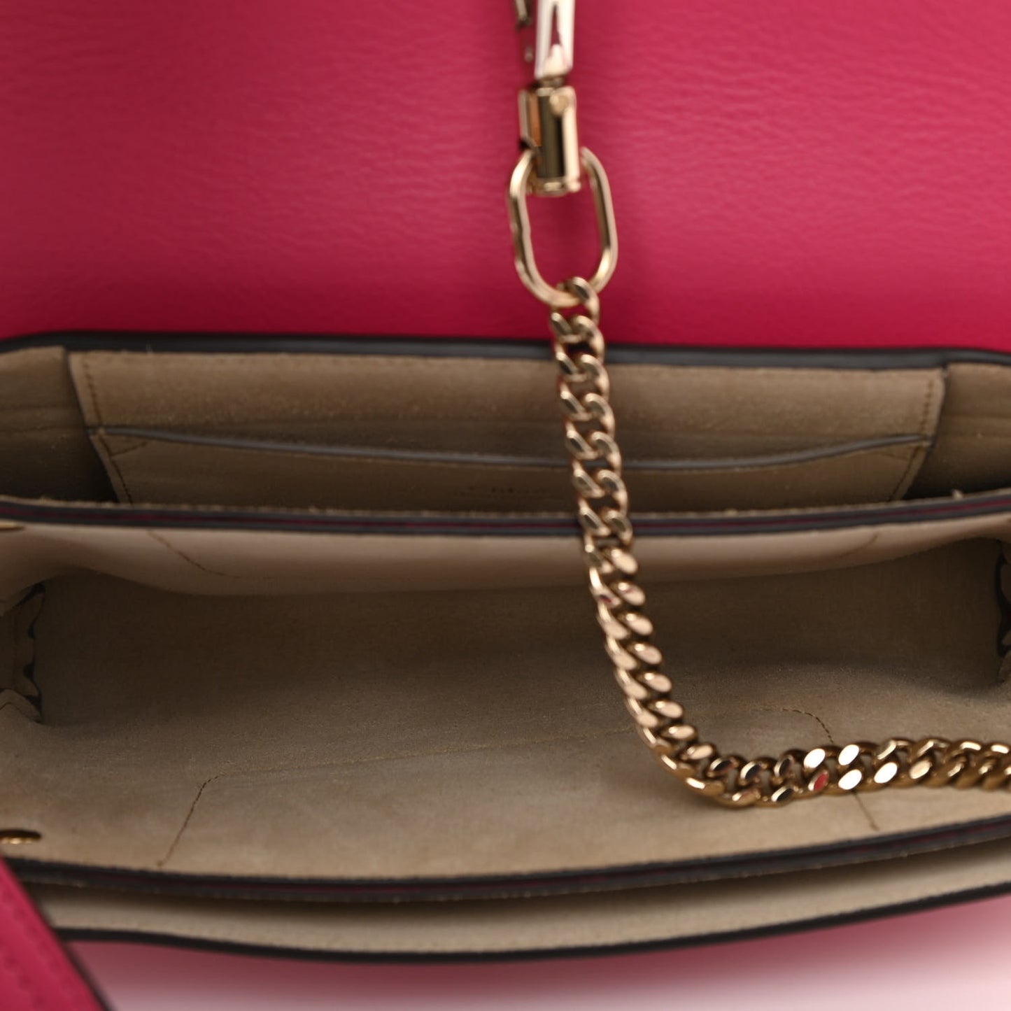 Suede Calfskin Small Faye Shoulder Bag Fuchsia Rose