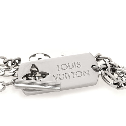 Louis Vuitton Monogram LV Double Chain Bracelet Silver 3 of 6