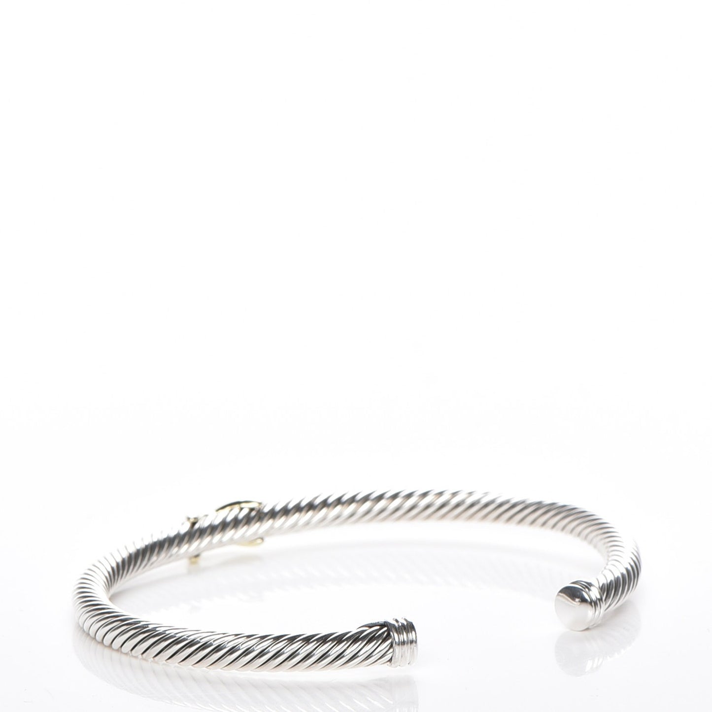 Sterling Silver 18K Yellow Gold 4mm X Station Cable Bracelet