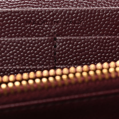 Saint Laurent Grain De Poudre Matelasse Chevron Monogram Flap Wallet Rouge Legion 7 of 9