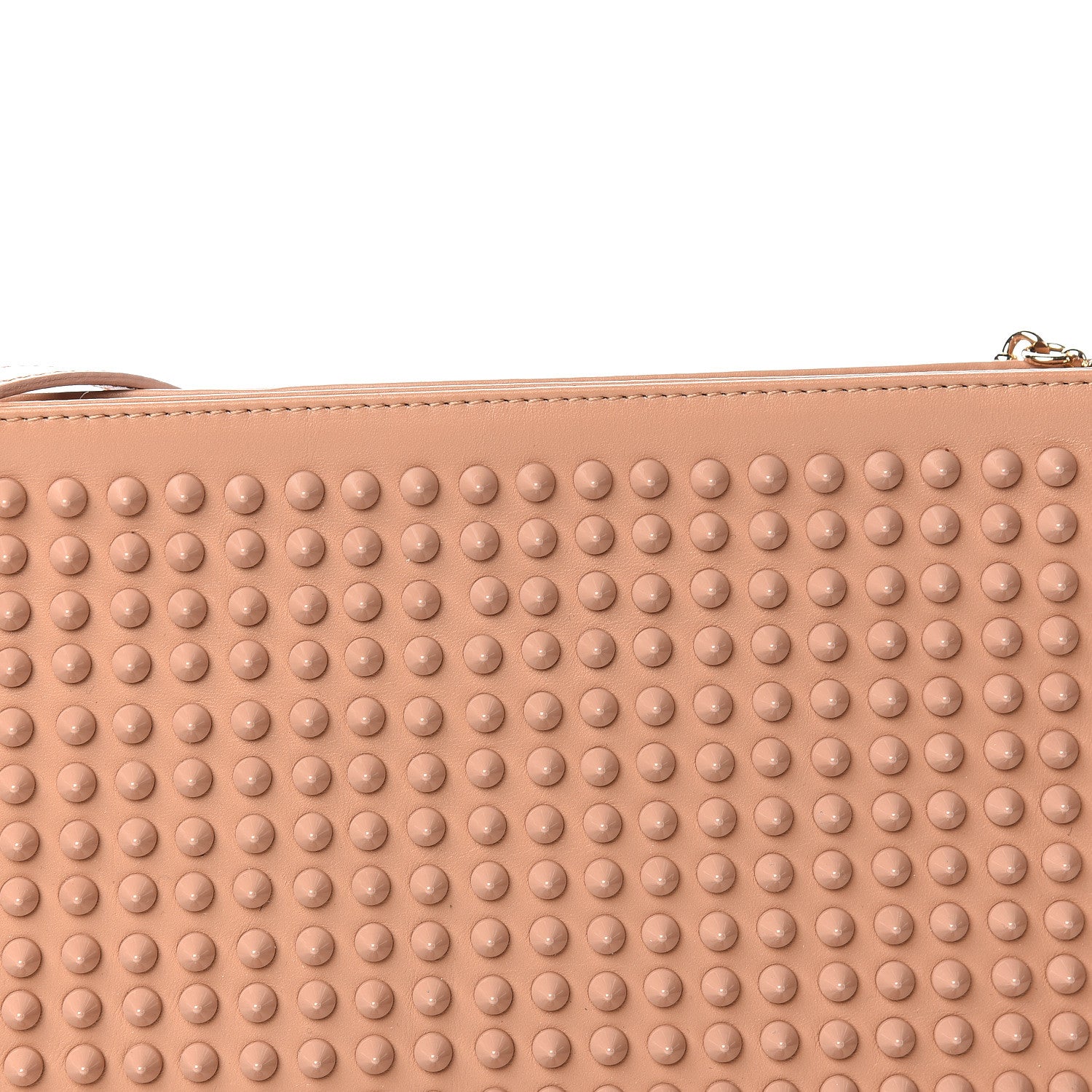Christian Louboutin Calfskin Studded Loubiposh Chain Clutch Nude 10 of 11