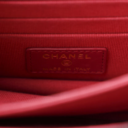 Chanel Lambskin Enamel Quilted Pending CC Clutch With Chain Black 7 of 11