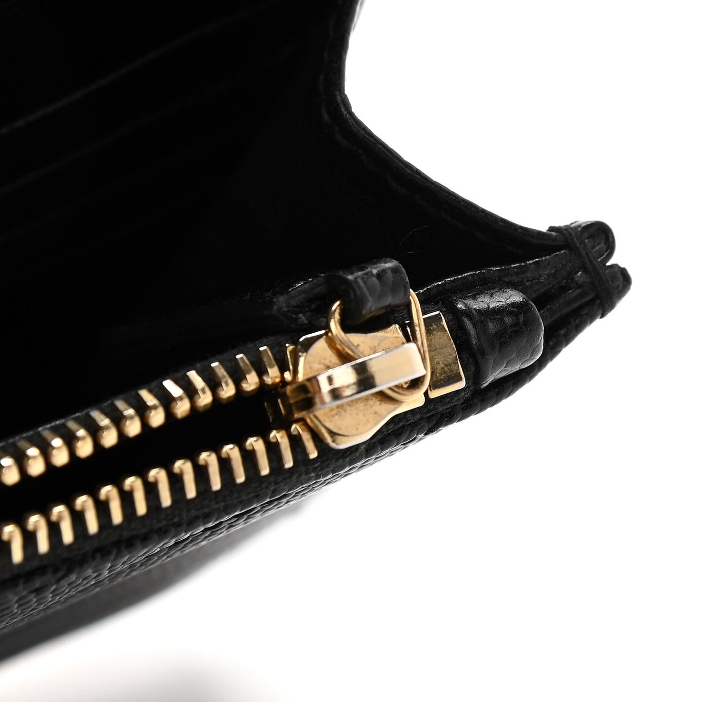 Grain De Poudre Matelasse Chevron Monogram Envelope Chain Wallet Black
