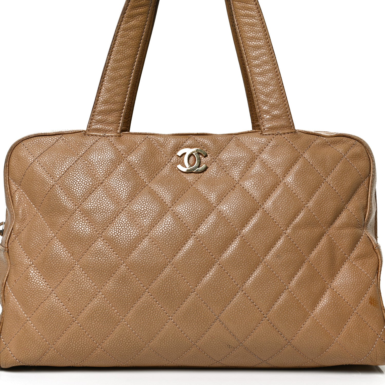 Chanel Caviar Quilted Bowler Beige 8 of 14