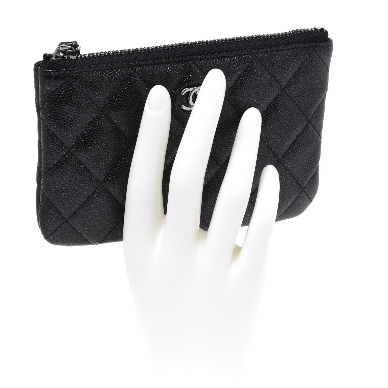 Chanel Caviar Quilted Small Cosmetic Case Black 2 of 8
