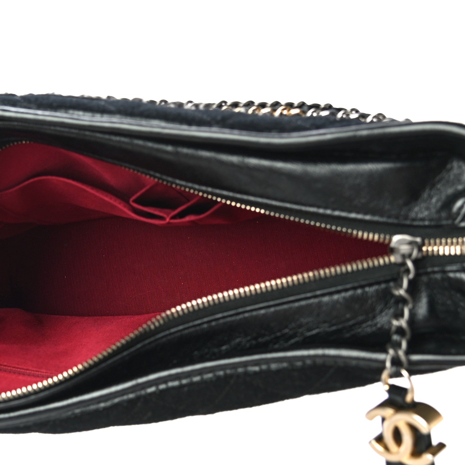 Chanel Wool Calfskin Quilted Medium Gabrielle Hobo Black 7 of 10