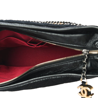 Chanel Wool Calfskin Quilted Medium Gabrielle Hobo Black 7 of 10
