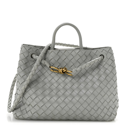 Bottega Veneta Nappa Intrecciato Medium Andiamo Shoulder Bag Sterling 1 of 12