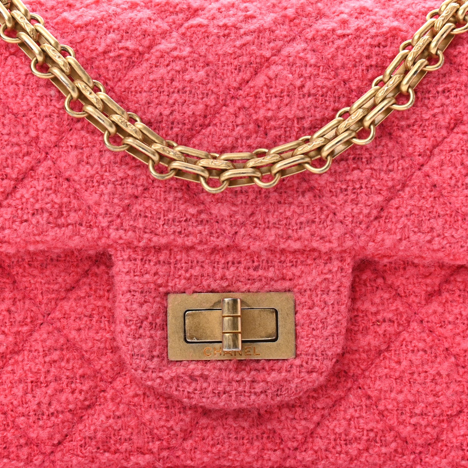 Chanel Tweed Quilted 2.55 Reissue Mini Flap Pink 8 of 15