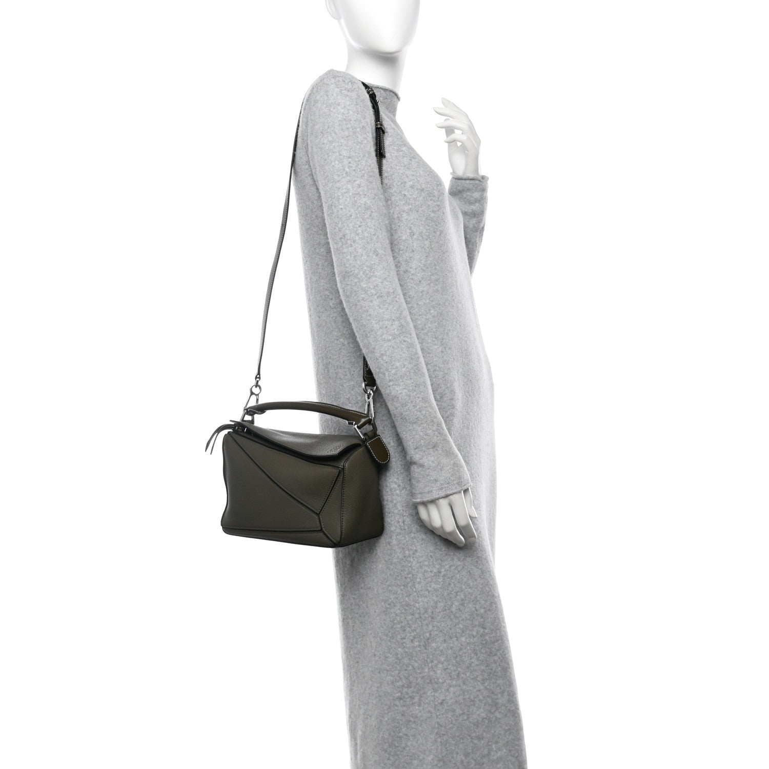 Loewe Calfskin Small Puzzle Bag Khaki Green 2 of 10