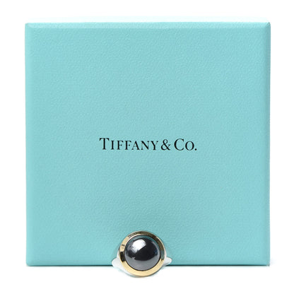 Tiffany Sterling Silver 18K Yellow Gold Hematite Ring 48 4.5 14 of 14