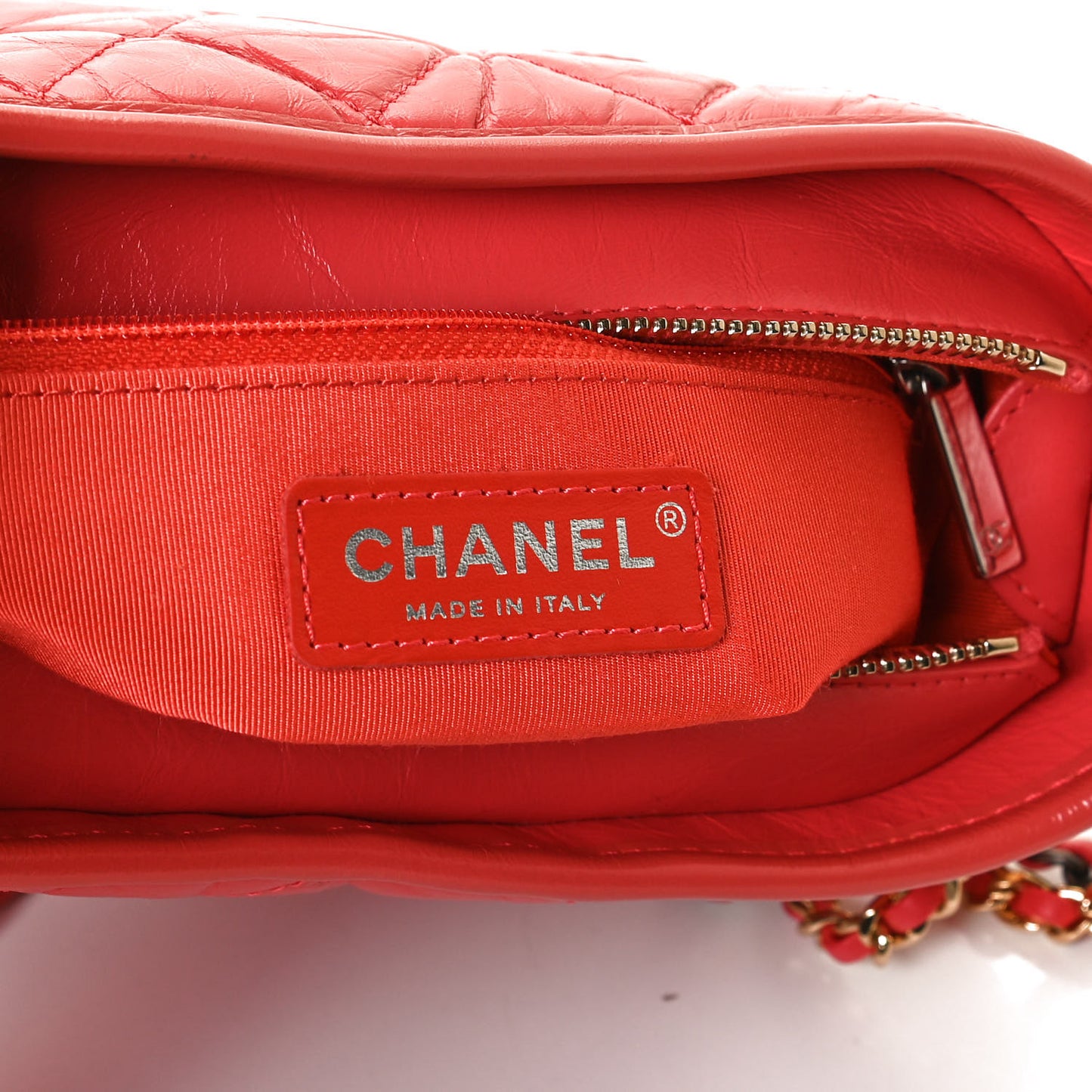 Aged Calfskin Quilted Small Gabrielle Hobo Coral
