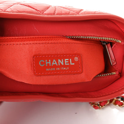 Chanel Aged Calfskin Quilted Small Gabrielle Hobo Coral 6 of 10