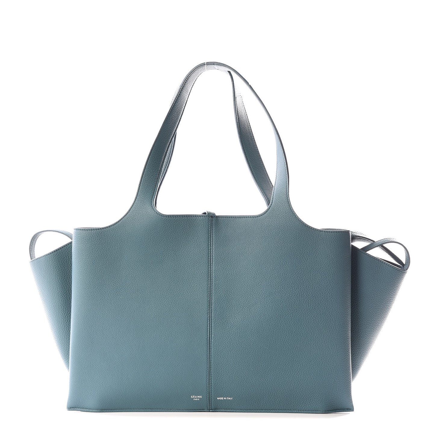 Baby Grained Calfskin Medium Tri-Fold Bag Ocean