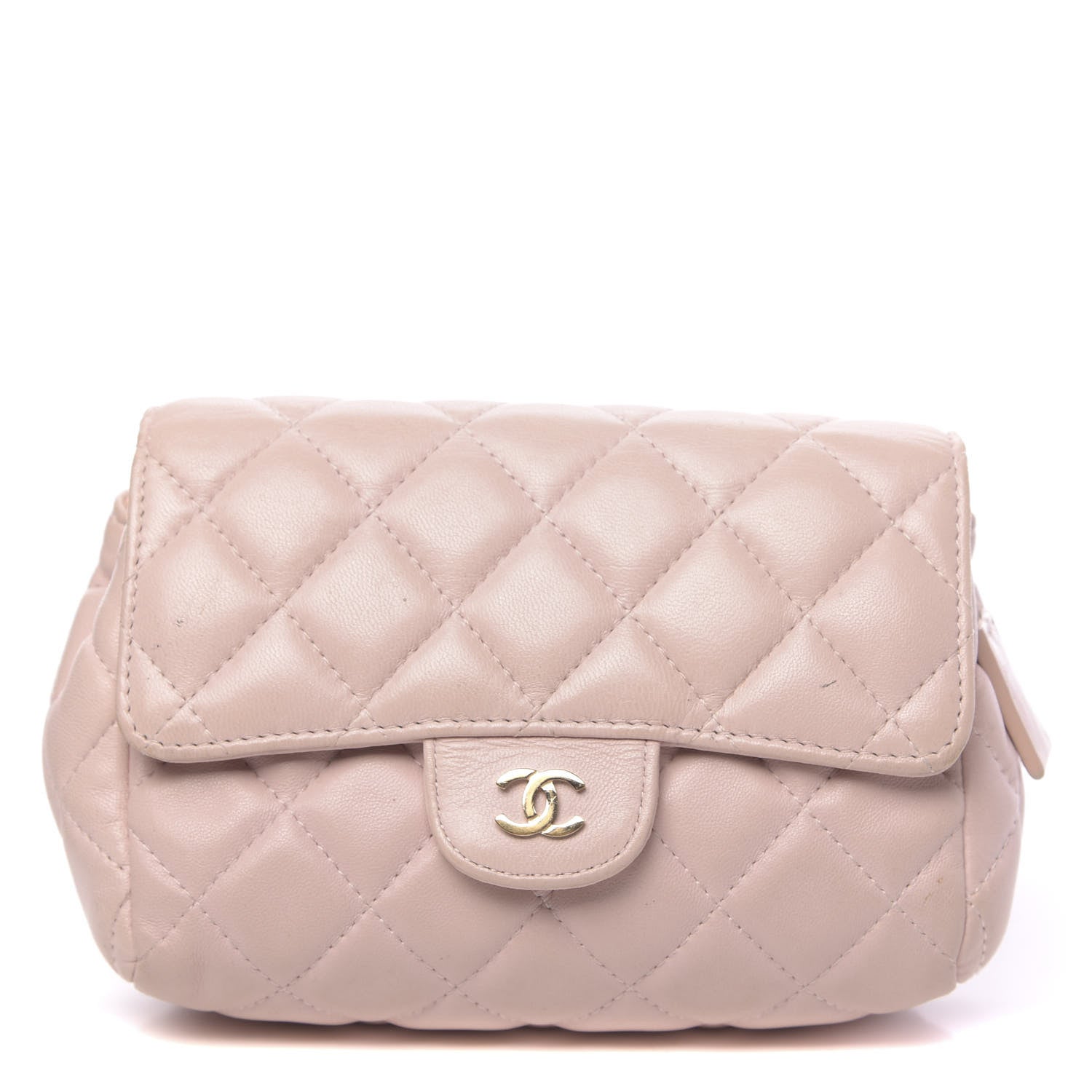 Chanel Lambskin Quilted Flap Cosmetic Case Light Pink 1 of 20
