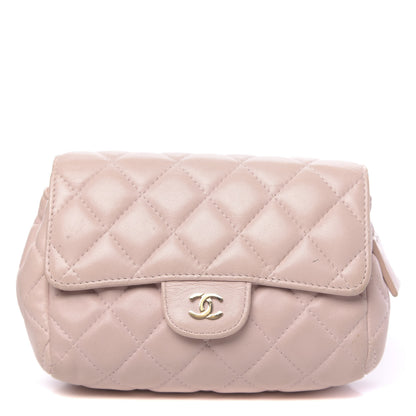 Chanel Lambskin Quilted Flap Cosmetic Case Light Pink 1 of 20