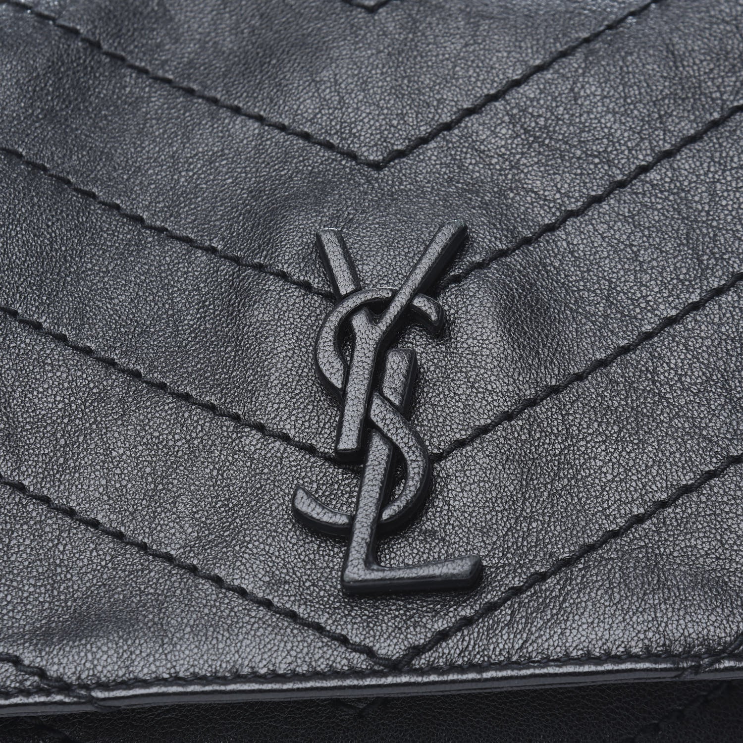 Saint Laurent Vintage Lambskin Chevron Monogram Small Nolita Dark Green 10 of 10