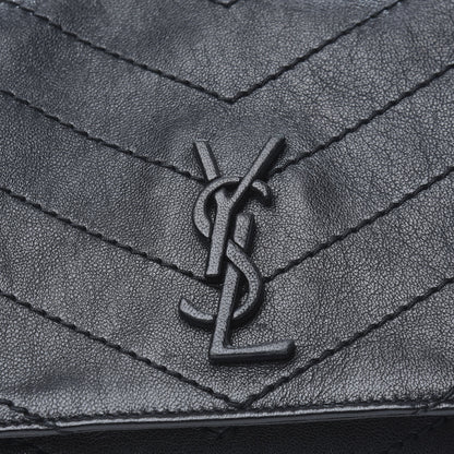 Saint Laurent Vintage Lambskin Chevron Monogram Small Nolita Dark Green 10 of 10