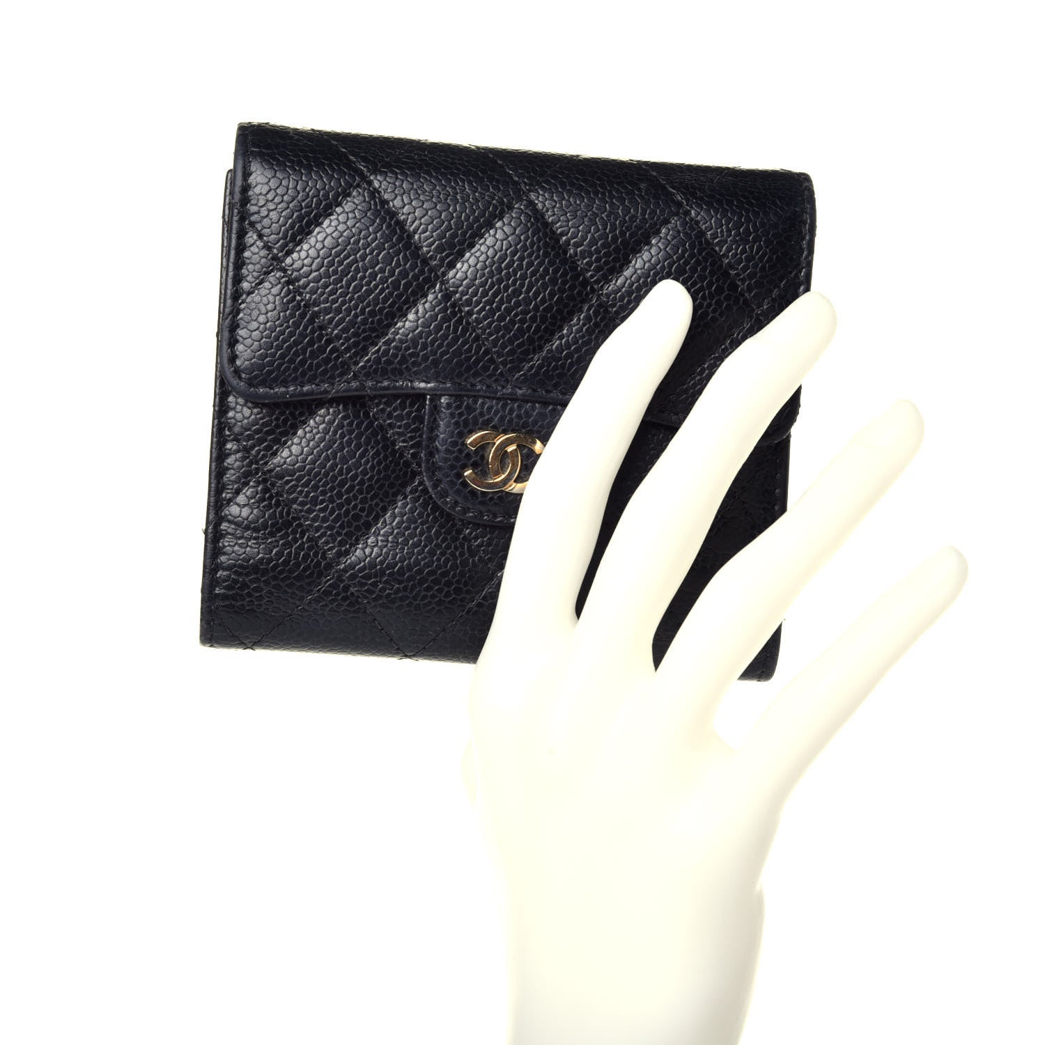 Chanel Caviar Quilted Compact Flap Wallet Black 2 of 10