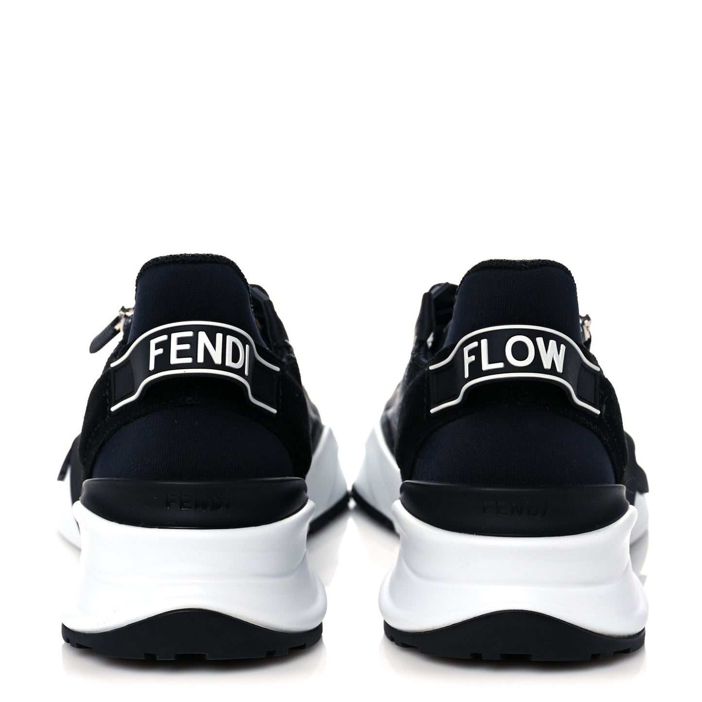 X SARAH COLEMAN Nylon Lycra FF Vertigo Fendi Flow Low Top Sneakers 38 Black
