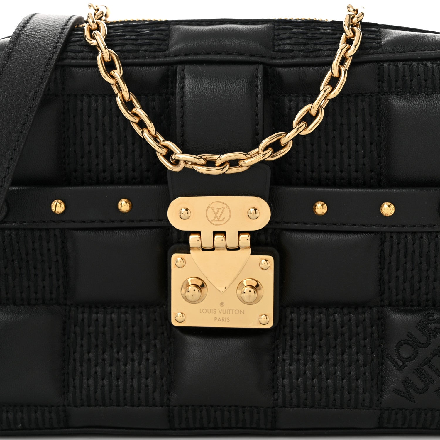 Louis Vuitton Lambskin Damier Quilt Troca PM Black 7 of 10