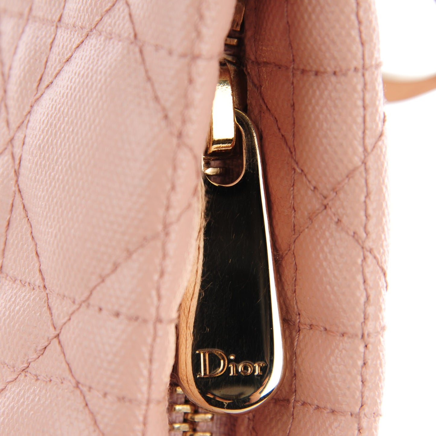Coated Canvas Cannage Panarea Clutch Light Pink